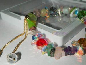 Multicolored gemstone bead bracelet with adjustable gold chain – stylish handcrafted fashion jewelry for women by Grabiko.