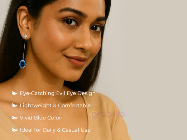 Combo set of 3 stylish earrings for women – pearl studs, evil eye danglers, and bow hoop pearls