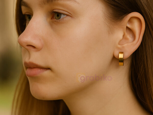 Blue Crystal, Silver Stud & Gold Hoop Earrings Set
