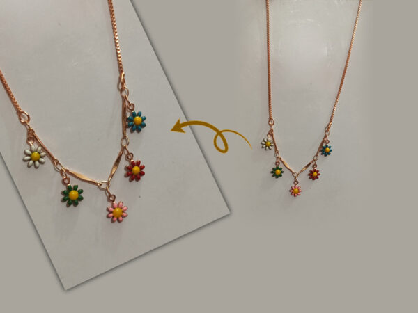 Colorful Daisy Charm Necklace on Gold-Tone Chain – Women’s Fashion Jewelry